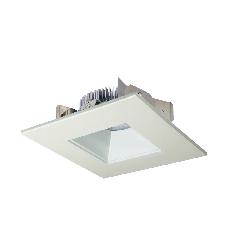 Nora NLCBS-4561235WW 4 inch Cobalt Shallow High Lumen LED Trim, Square/Square Regress, 1250lm, 3500K, White