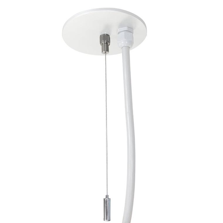 Nora NLIN-PCCW 8 ft Pendant & Power Mounting Kit for L-Line Direct Series, White Finish
