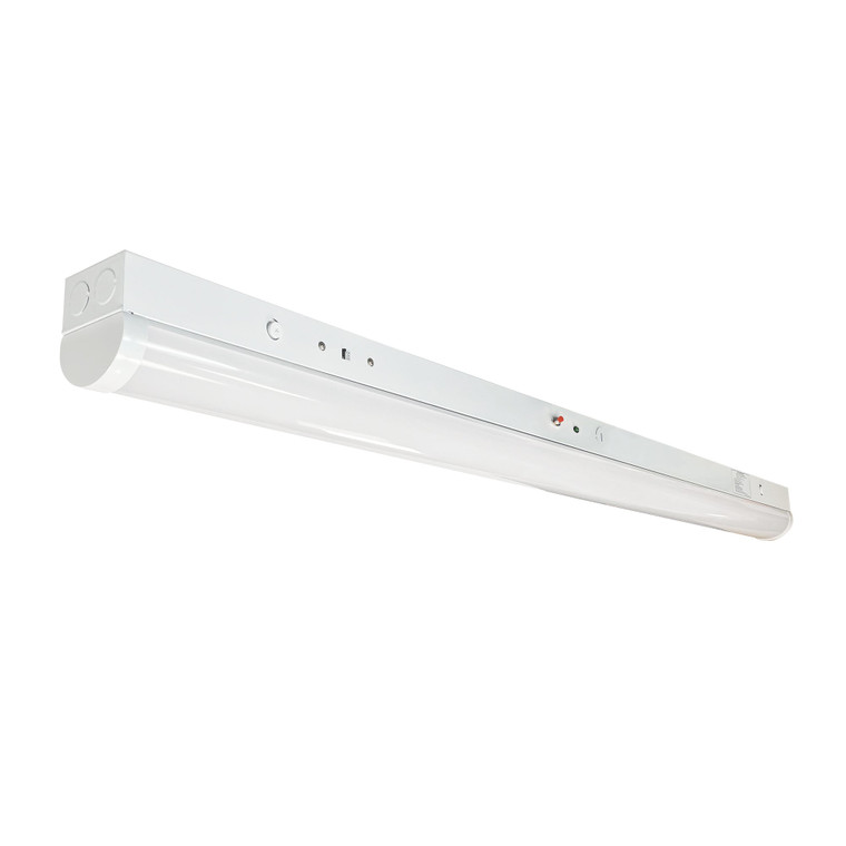 Nora NLSTR-8L1334W/EMMS 92.75 inch LED Tunable Strip Light, 8000lm / 65W, Selectable CCT (30/35/40K), White finish, 120-277V input; 0-10V Dimming w/ Integral Motion Sensor & Emergency