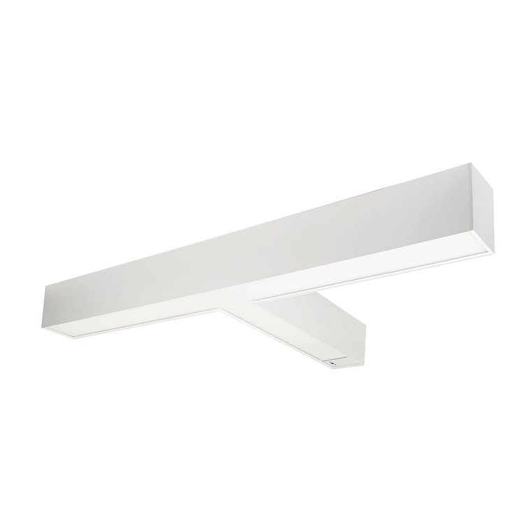 Nora NLUD-T334W/OS  inchT inch Shaped L-Line LED Indirect/Direct Linear, 5027lm / Selectable CCT, White Finish, with Motion Sensor