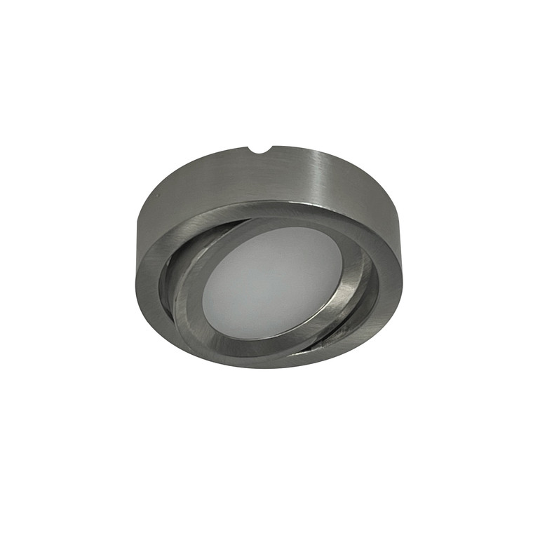 Nora NMP2-A27BN 24V Josh Adjustable LED Puck Light, 300lm / 2700K, Brushed Nickel Finish