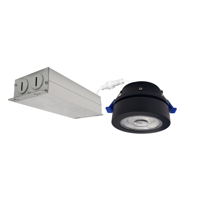 Nora NMW-430B 4 inch M-Wave Can-less Adjustable LED Downlight, 3000K, Black finish