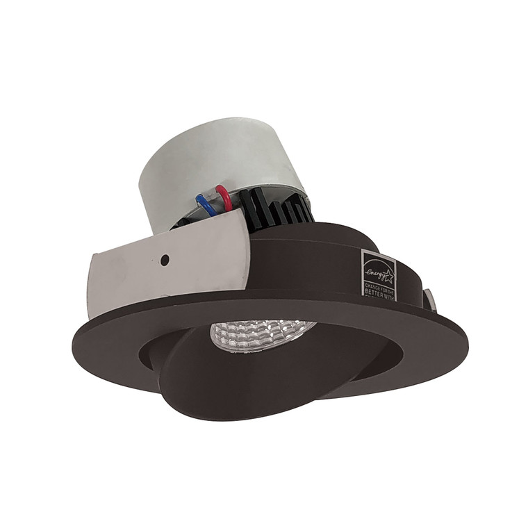 Nora NPR-4RC35XBZ 4 inch Pearl LED Round Adjustable Cone Retrofit, 1000lm / 12W, 3500K, Bronze Reflector / Bronze Flange