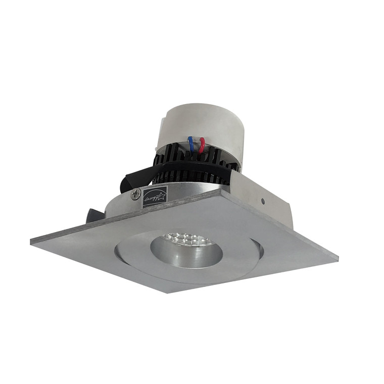 Nora NPR-4SGCDXNN 4 inch Pearl LED Square Adjustable Gimbal Retrofit, 800lm / 12W, Comfort Dim, Natural Metal Finish