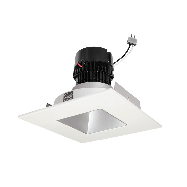 Nora NPRLV-4SNDSQ30XHW 4 inch Pearl Low Voltage LED Square Retrofit Reflector with Square Aperture, 1100lm / 11W, 3000K, Haze Reflector / White Flange