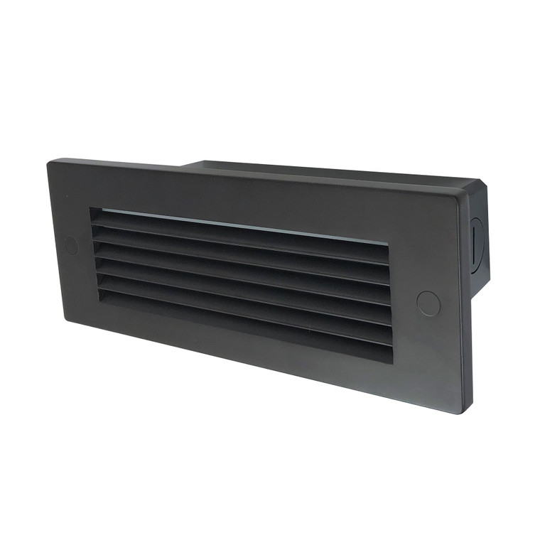 Nora NSW-841/SCBZ Brick Die-Cast LED Step Light w/ Horizontal Louver Face Plate, Selectable CCT, Bronze Finish