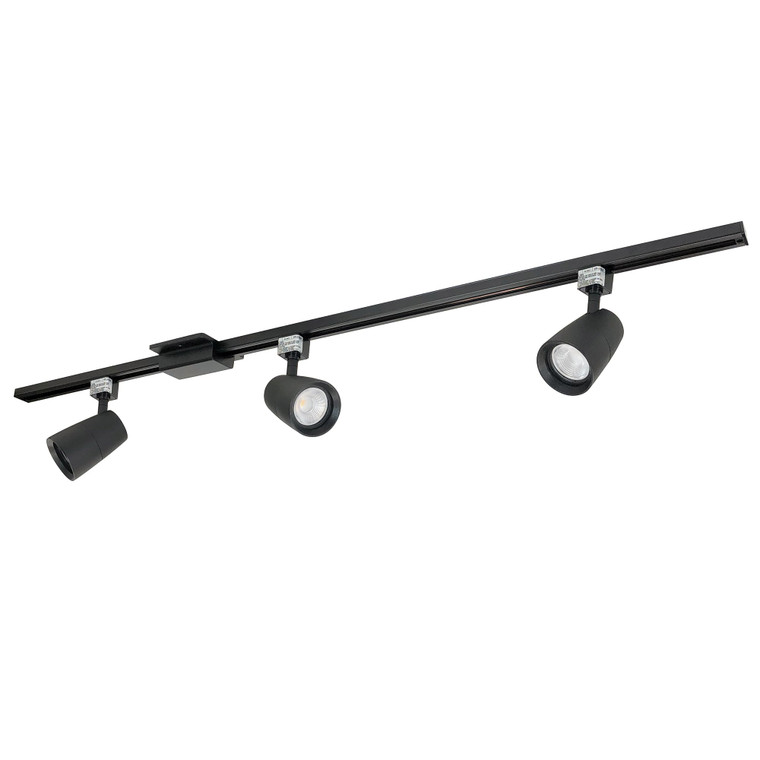 Nora NTLE-875927B 4-ft Track Pack with (3) MAC XL 1250lm LED Track Heads, 2700K, Black Finish