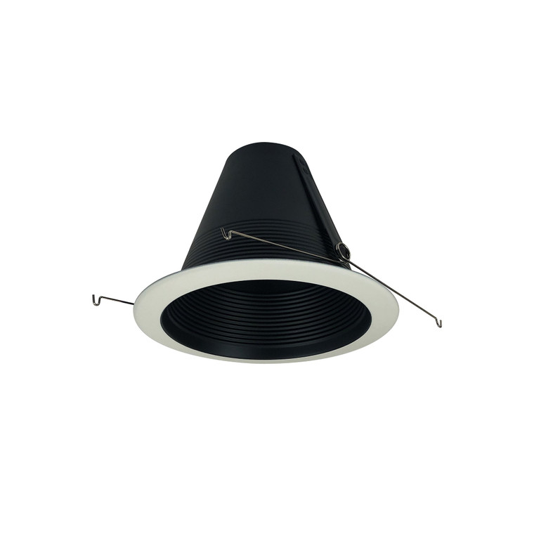 Nora NTM-726B 6 inch Airtight Baffled Lensless Shower Trim, Black/White