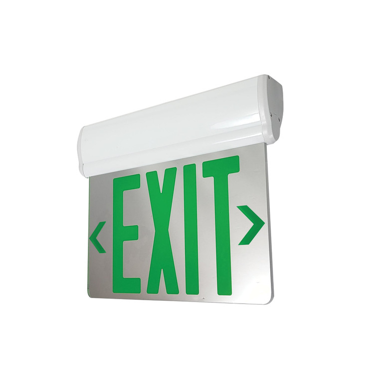 Nora NX-810-LEDGMW LED Exit Sign Adjustable AC 1F Green/Mirrored Acrylic White