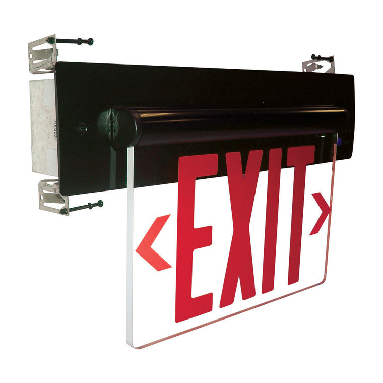 Nora NX-813-LEDRCB LED Exit Sign Recessed Adjustable AC 1F Red/Clear BLA