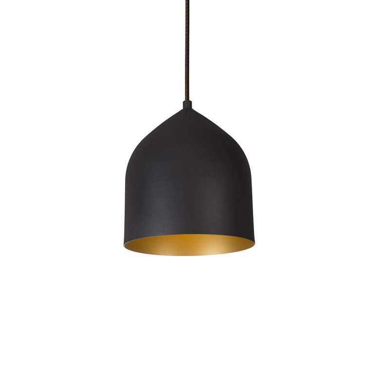 Helena 8-in Black/Gold 1 Light Pendant