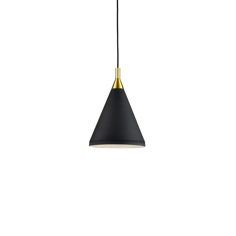 Dorothy 10-in Black With Gold Detail 1 Light Pendant