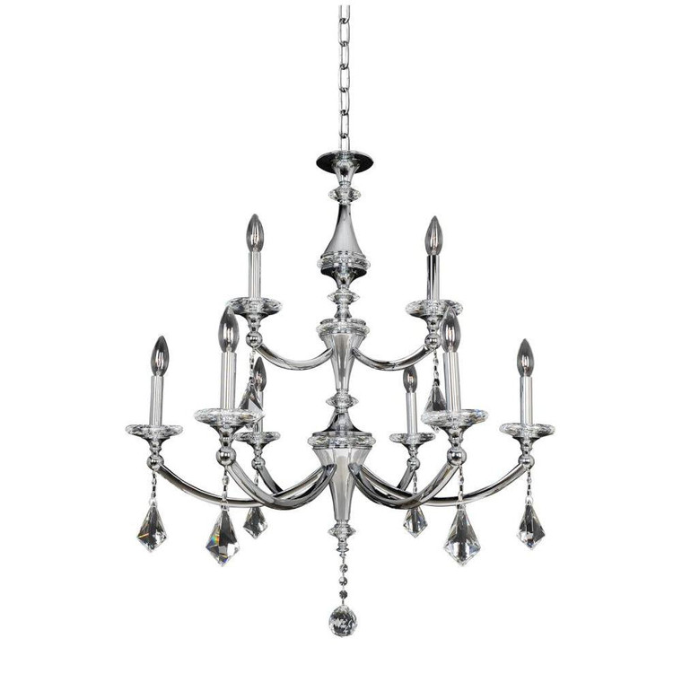 Floridia Light Luxury Crystal 2 Tier Chandelier – Polished Chrome