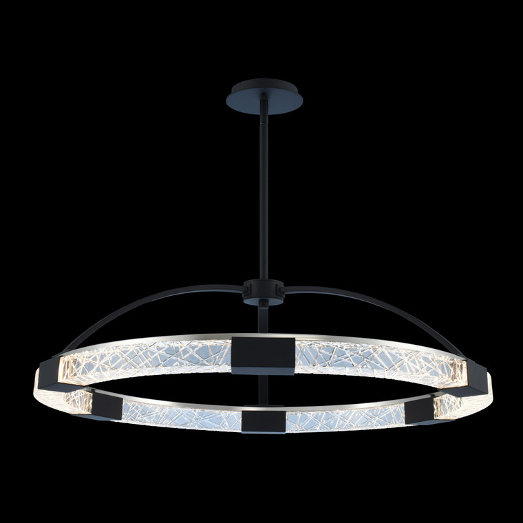 Athena 32" Pendant – Two Tone Matte Black And Polished Nickel by Allegri Crystal