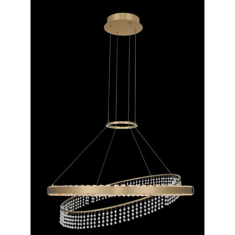 Saturno Luxury Crystal Pendant – Polished Brass