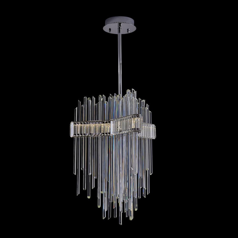 Piovere Luxury Crystal Pendant – Polished Chrome