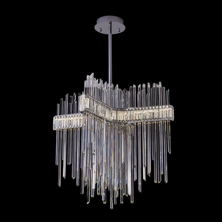 Piovere Luxury Crystal Pendant – Polished Chrome