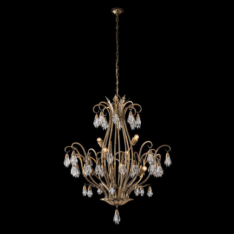 Tulipani Luxury Crystal Chandelier – Winter Brass