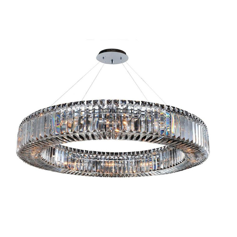 Rondelle Luxury Crystal Pendant – Polished Chrome