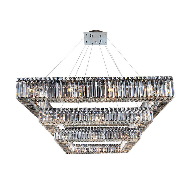 Baguette Luxury Crystal Pendant – Polished Chrome