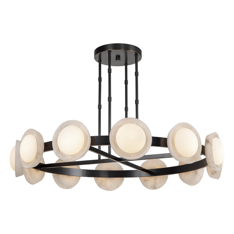 Alonso 50-in Urban Bronze/Alabaster LED Chandeliers