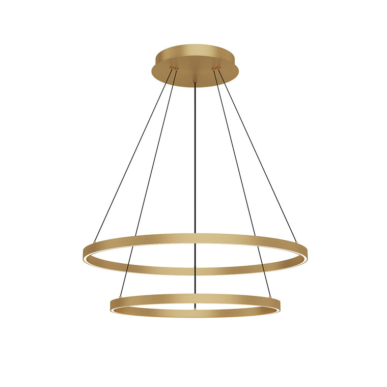 Cerchio 32-in Brushed Gold LED Chandeliers