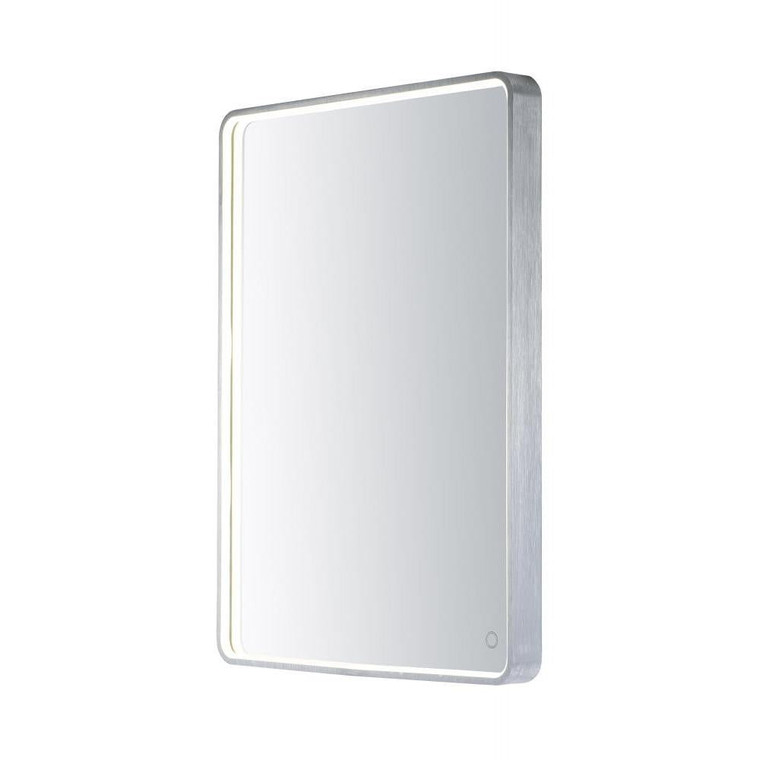 23.75 Inch Lighted Mirror – Brushed Aluminum