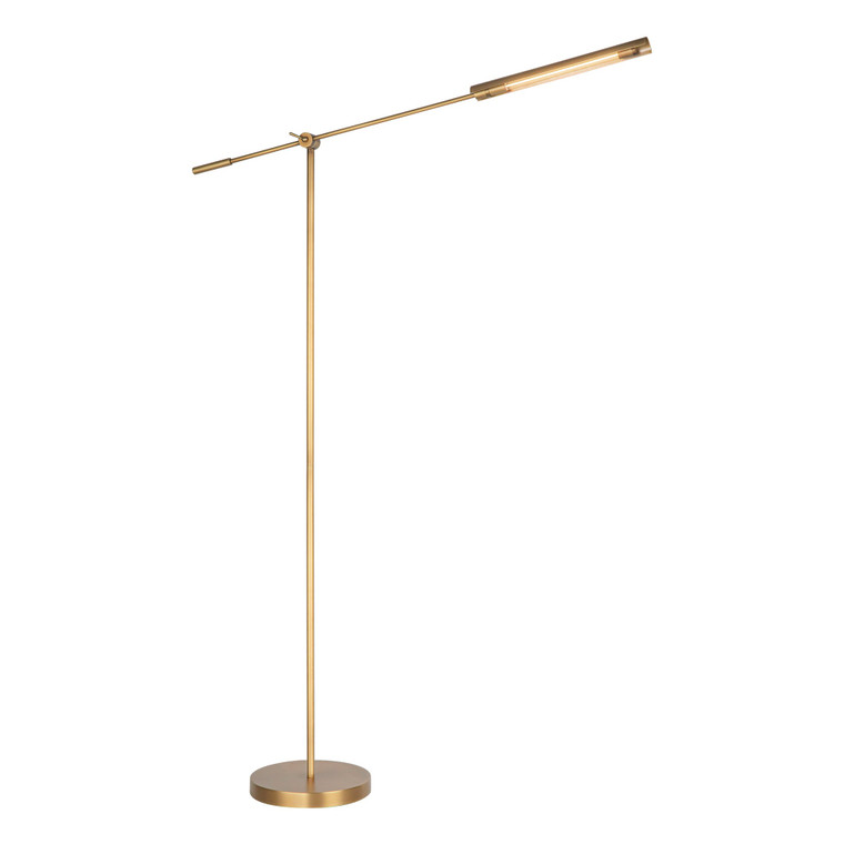 Astrid 55-in Metal Shade/Vintage Brass LED Floor Lamp