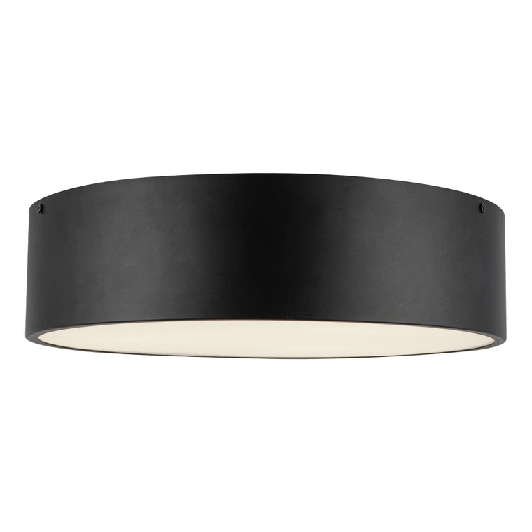Brisbane 16-in Matte Black 3 Lights Flush Mount