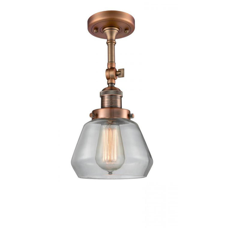 Fulton - 1 Light - 7 inch - Antique Copper - Adjustable Semi-Flush Mount