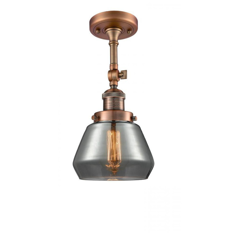 Fulton - 1 Light - 7 inch - Antique Copper - Adjustable Semi-Flush Mount