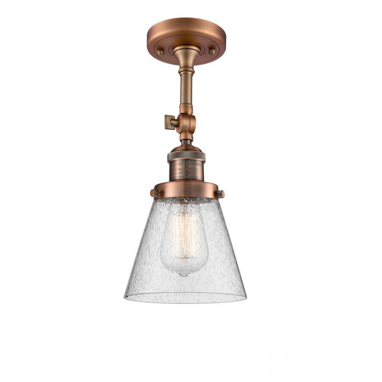 Cone - 1 Light - 6 inch - Antique Copper - Adjustable Semi-Flush Mount