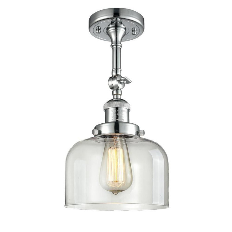 Bell - 1 Light - 8 inch - Polished Chrome - Adjustable Semi-Flush Mount
