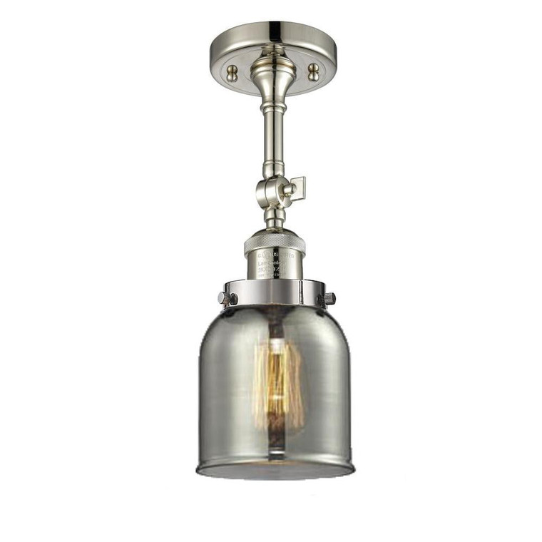 Bell - 1 Light - 5 inch - Polished Nickel - Adjustable Semi-Flush Mount