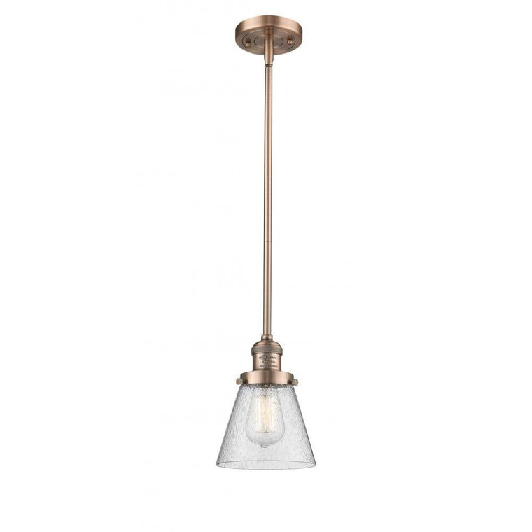 Cone - 1 Light - 6 inch - Antique Copper - Stem Hung - Mini Pendant