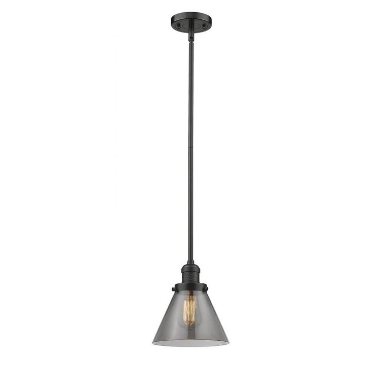 Cone - 1 Light - 8 inch - Oil Rubbed Bronze - Stem Hung - Mini Pendant