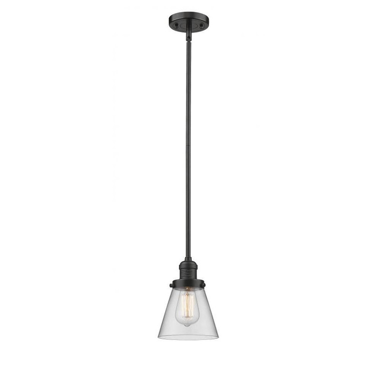 Cone - 1 Light - 6 inch - Oil Rubbed Bronze - Stem Hung - Mini Pendant