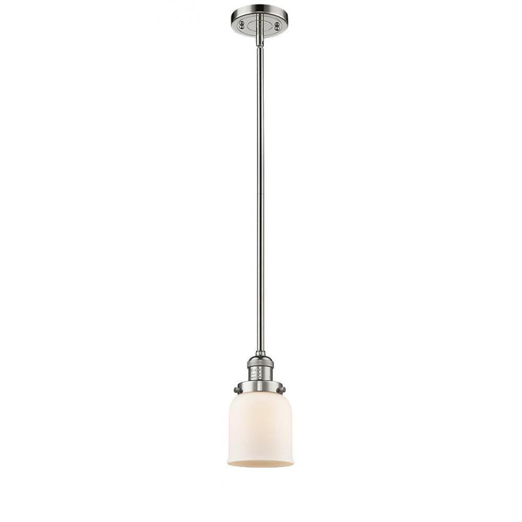Bell - 1 Light - 5 inch - Polished Nickel - Stem Hung - Mini Pendant