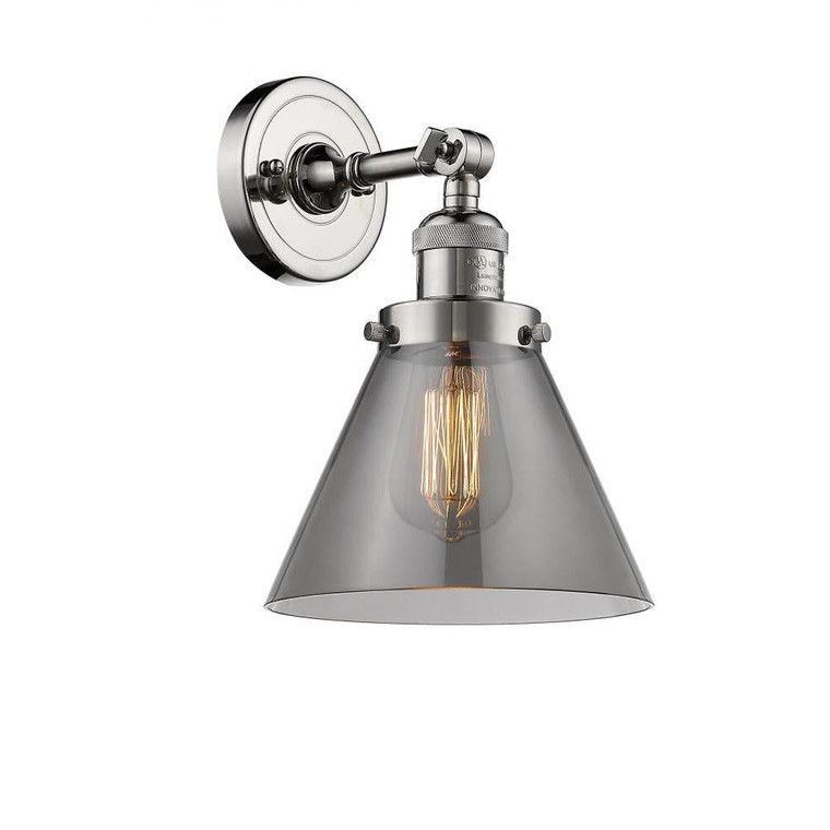 Cone - 1 Light - 8 inch - Polished Nickel - Adjustable Sconce