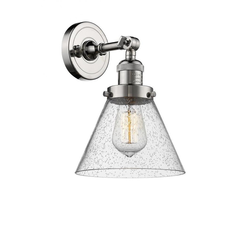Cone - 1 Light - 8 inch - Polished Nickel - Adjustable Sconce