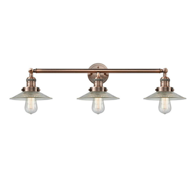 Halophane - 3 Light - 33 inch - Antique Copper - Bath Vanity Light