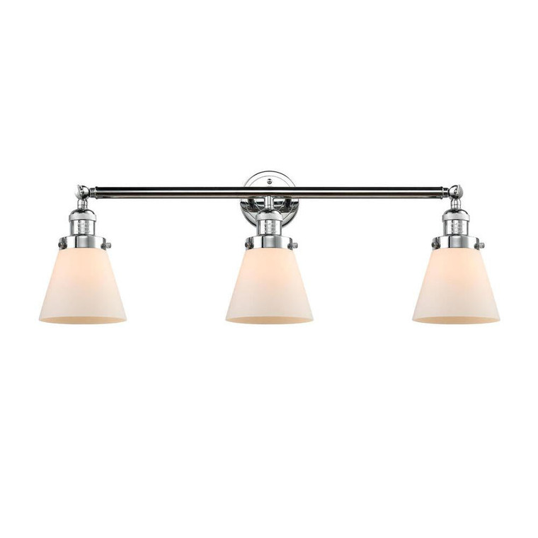 Cone - 3 Light - 30 inch - Polished Chrome - Bath Vanity Light