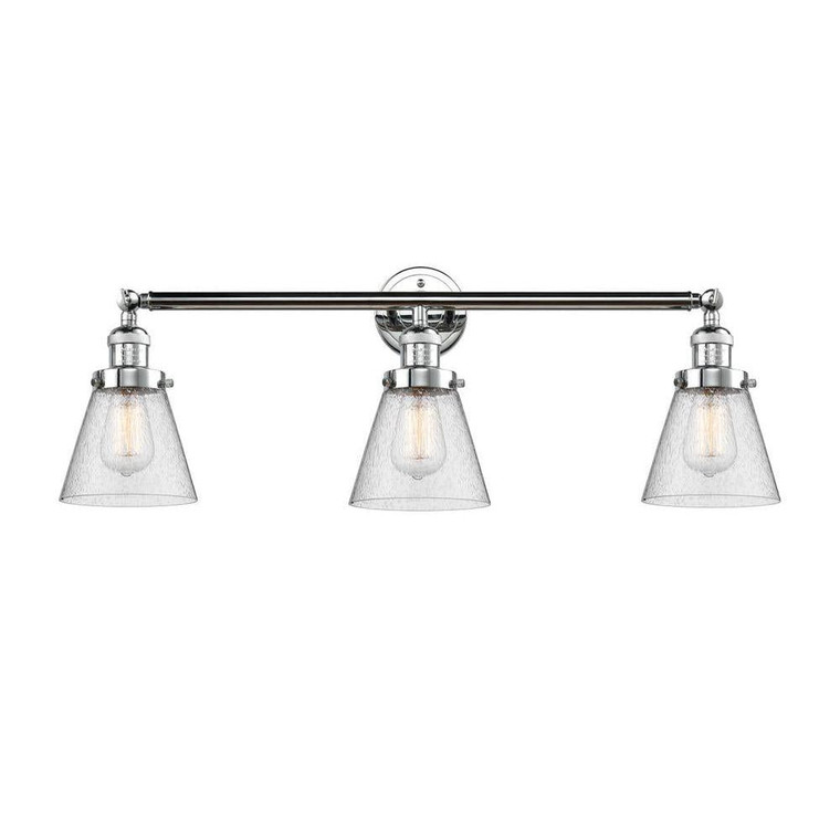 Cone - 3 Light - 30 inch - Polished Chrome - Bath Vanity Light
