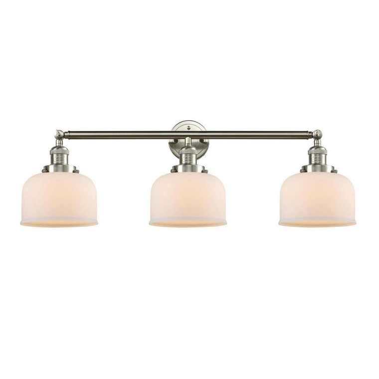 Bell - 3 Light - 32 inch - Brushed Satin Nickel - Bath Vanity Light