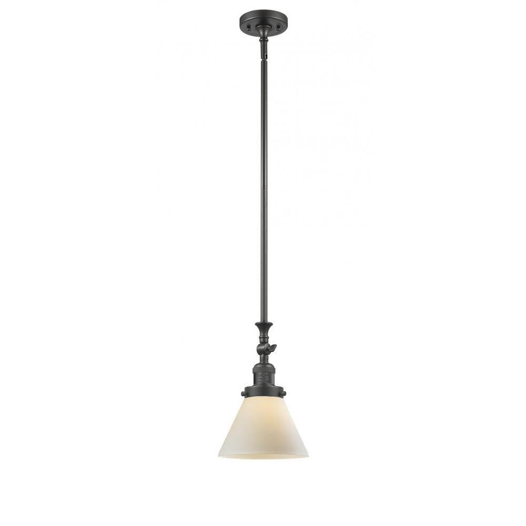 Cone - 1 Light - 8 inch - Oil Rubbed Bronze - Stem Hung - Adjustable Mini Pendant