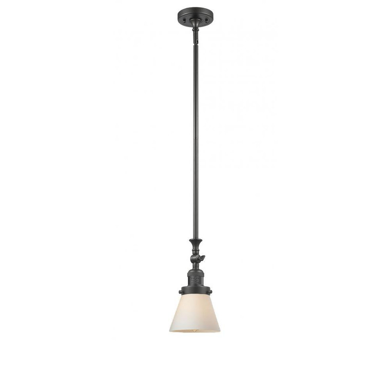 Cone - 1 Light - 6 inch - Oil Rubbed Bronze - Stem Hung - Adjustable Mini Pendant