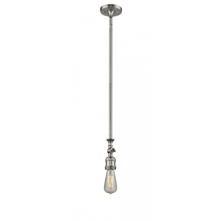 Bare Bulb - 1 Light - 3 inch - Brushed Satin Nickel - Stem Hung - Adjustable Mini Pendant