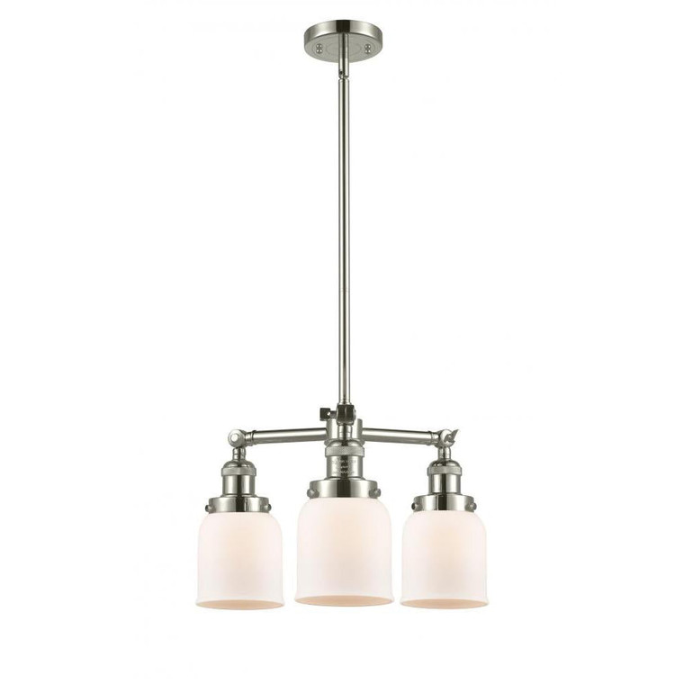 Bell - 3 Light - 19 inch - Polished Nickel - Stem Hung - Chandelier