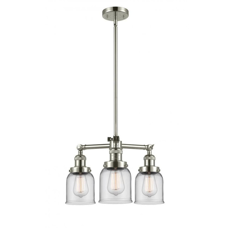 Bell - 3 Light - 19 inch - Polished Nickel - Stem Hung - Chandelier