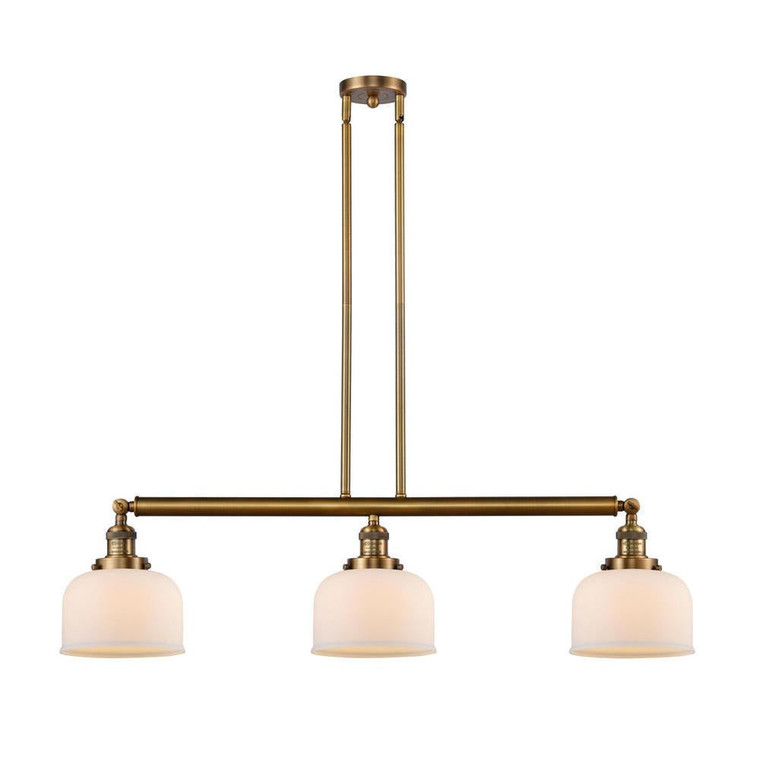 Bell - 3 Light - 41 inch - Brushed Brass - Stem Hung - Adjustable Island Light